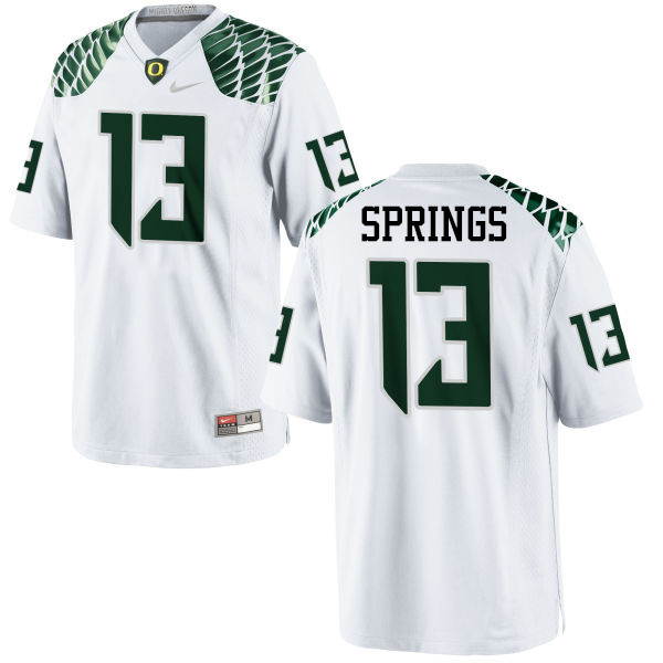 Men #13 Arrion Springs Oregon Ducks College Football Jerseys-White